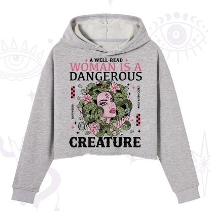 Purplehecate A Well Read Woman Is A Dangerous Crop Hoodie