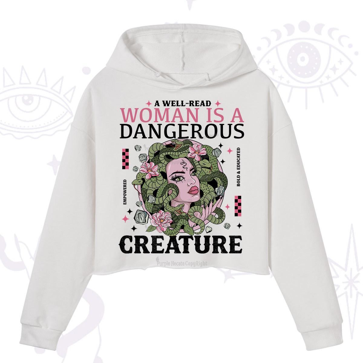 Purplehecate A Well Read Woman Is A Dangerous Crop Hoodie