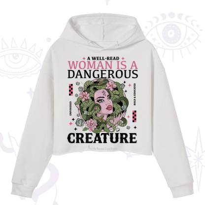 Purplehecate A Well Read Woman Is A Dangerous Crop Hoodie