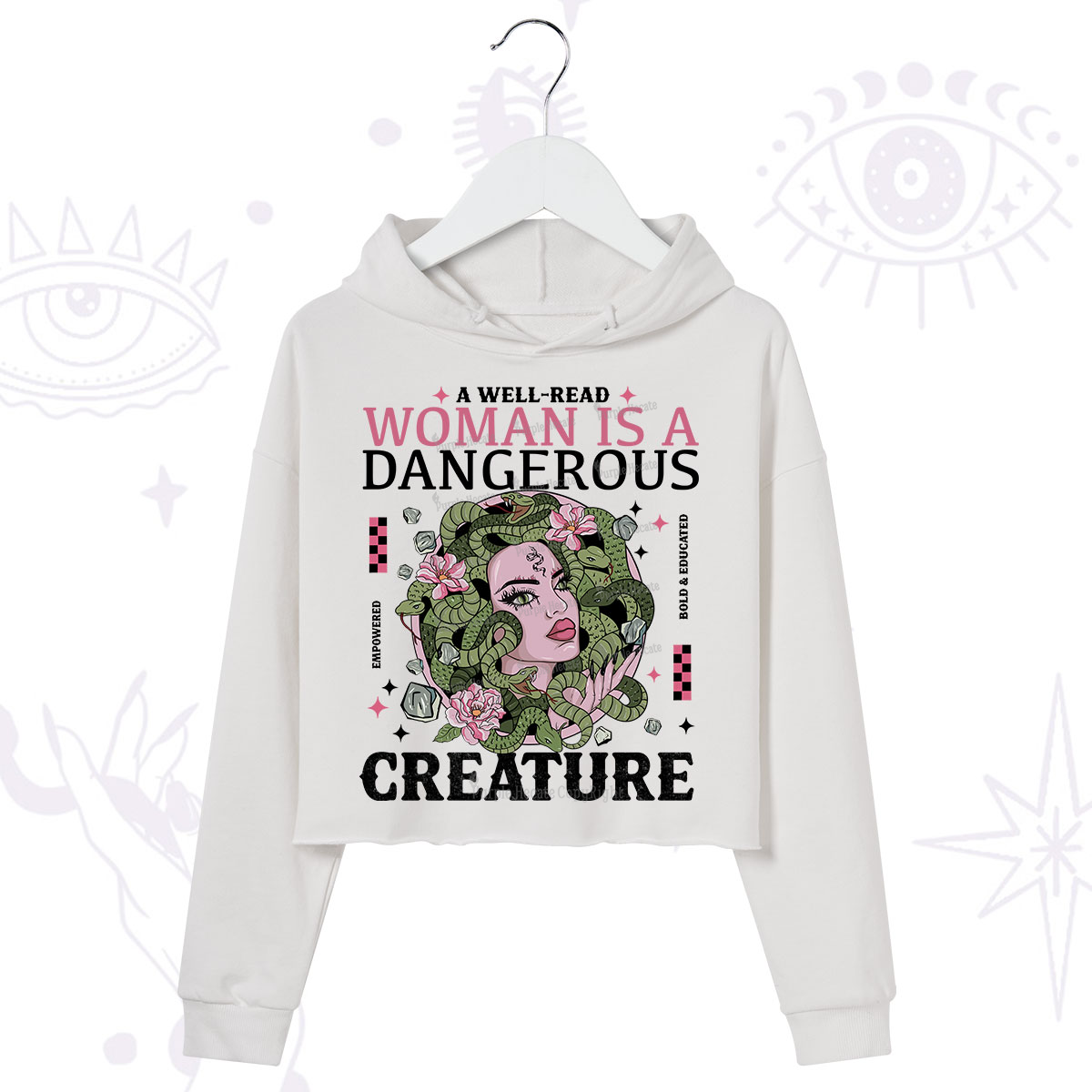 Purplehecate A Well Read Woman Is A Dangerous Crop Hoodie