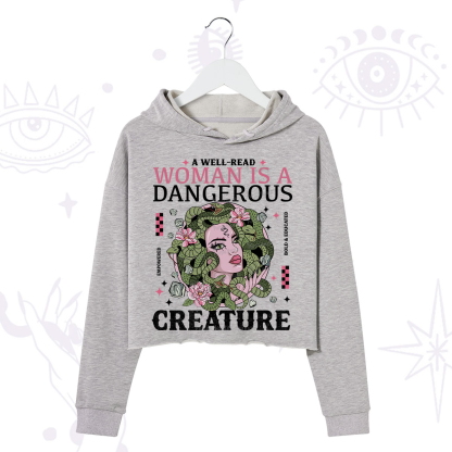 Purplehecate A Well Read Woman Is A Dangerous Crop Hoodie