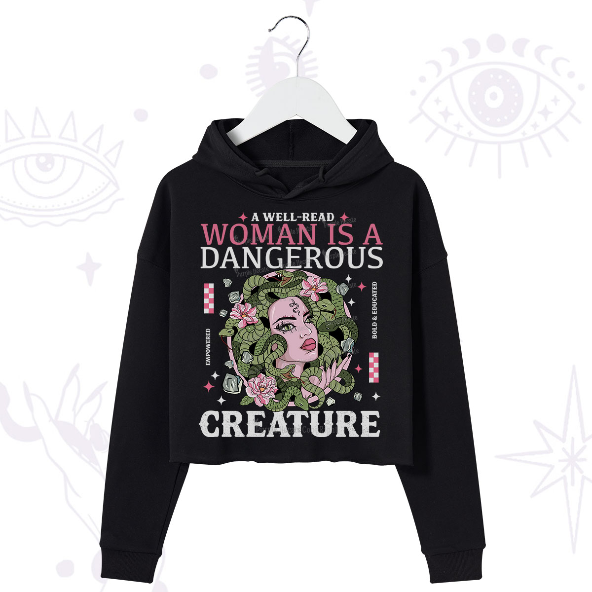 Purplehecate A Well Read Woman Is A Dangerous Crop Hoodie