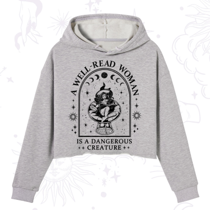 Purplehecate A Well Read Woman Bookish Crop Hoodie