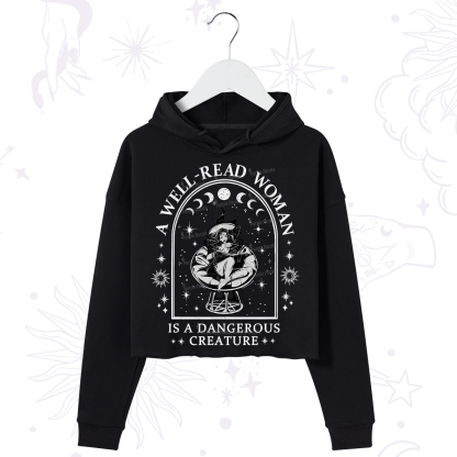 Purplehecate A Well Read Woman Bookish Crop Hoodie