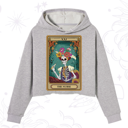 Purplehecate The Nurse Funny Tarot Card Crop Hoodie