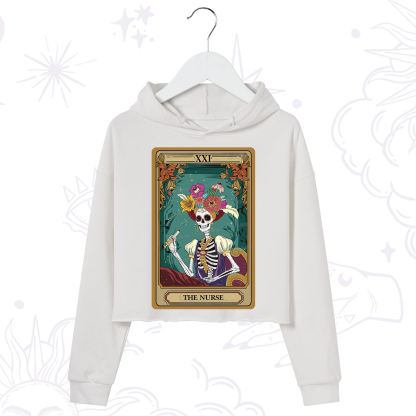 Purplehecate The Nurse Funny Tarot Card Crop Hoodie