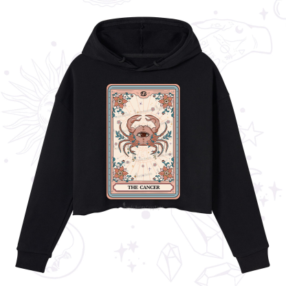 Purplehecate The Cancer Tarot Card Crop Hoodie