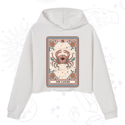 Purplehecate The Cancer Tarot Card Crop Hoodie