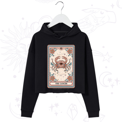 Purplehecate The Cancer Tarot Card Crop Hoodie