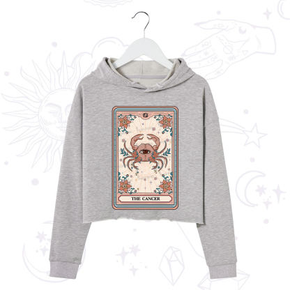 Purplehecate The Cancer Tarot Card Crop Hoodie