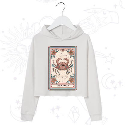 Purplehecate The Cancer Tarot Card Crop Hoodie