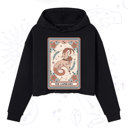 Purplehecate The Capricorn Tarot Card Crop Hoodie