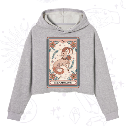 Purplehecate The Capricorn Tarot Card Crop Hoodie