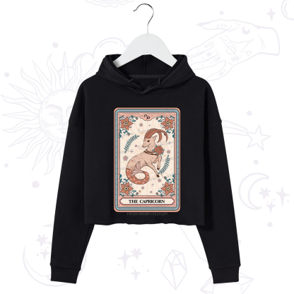 Purplehecate The Capricorn Tarot Card Crop Hoodie