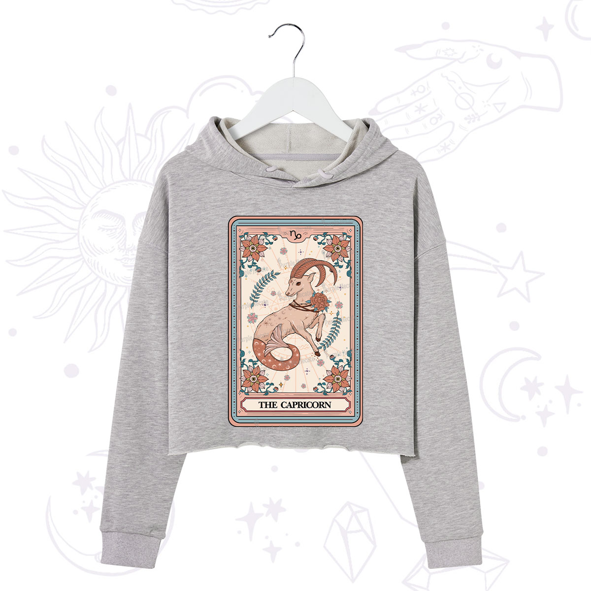 Purplehecate The Capricorn Tarot Card Crop Hoodie