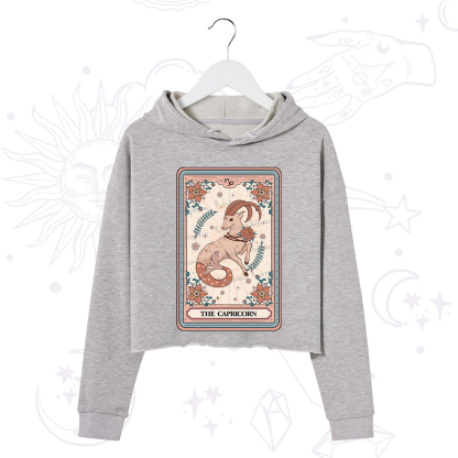 Purplehecate The Capricorn Tarot Card Crop Hoodie