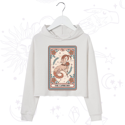 Purplehecate The Capricorn Tarot Card Crop Hoodie