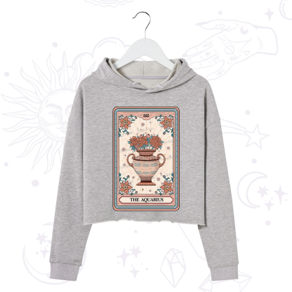 Purplehecate The Aquarius Tarot Card Crop Hoodie