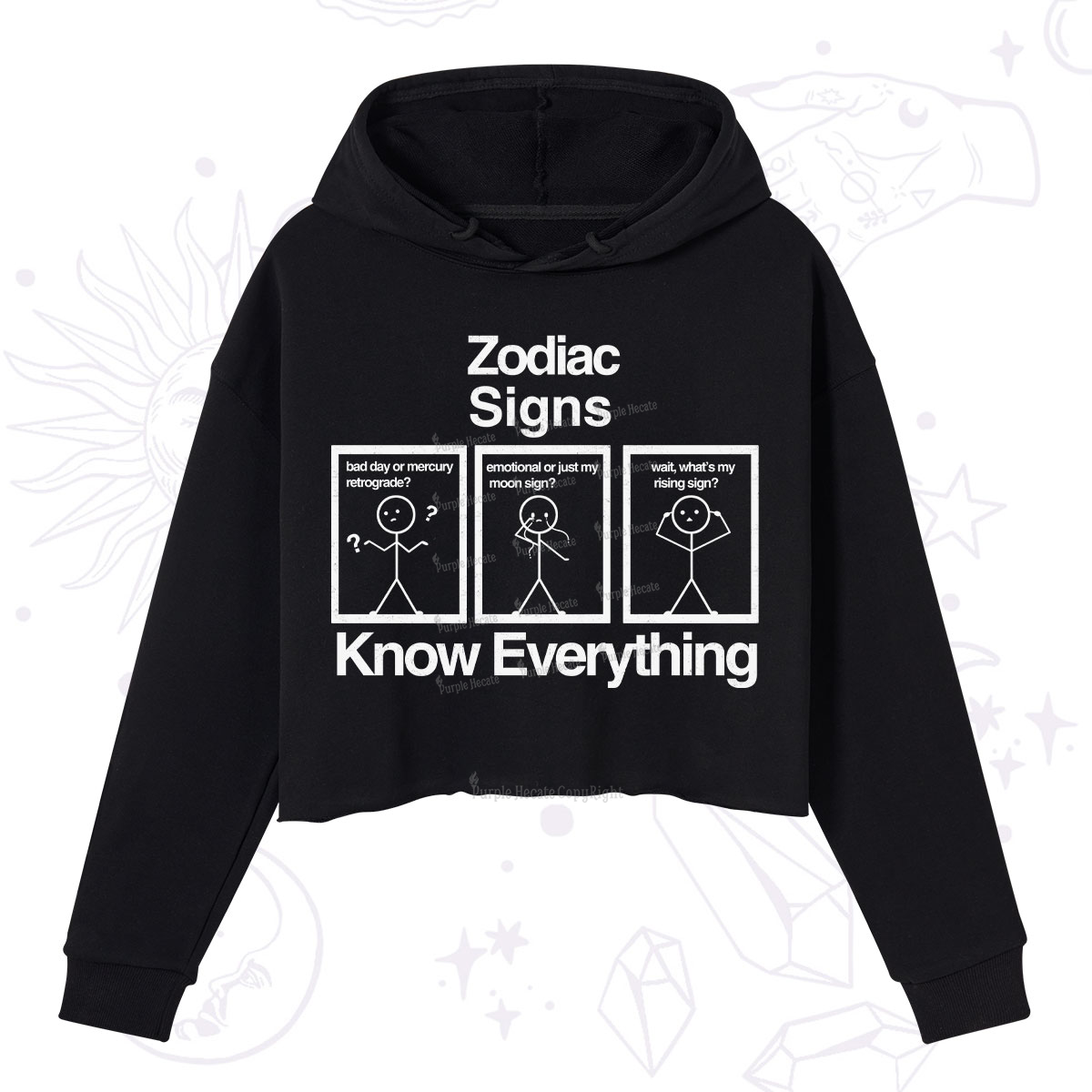 Purplehecate Zodiac Signs Know Everything Crop Hoodie