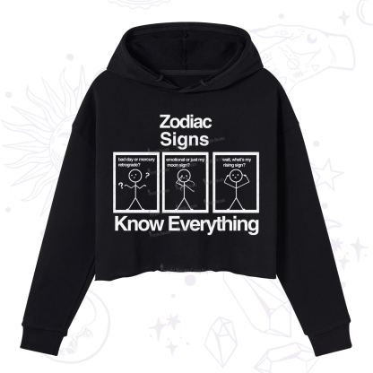 Purplehecate Zodiac Signs Know Everything Crop Hoodie