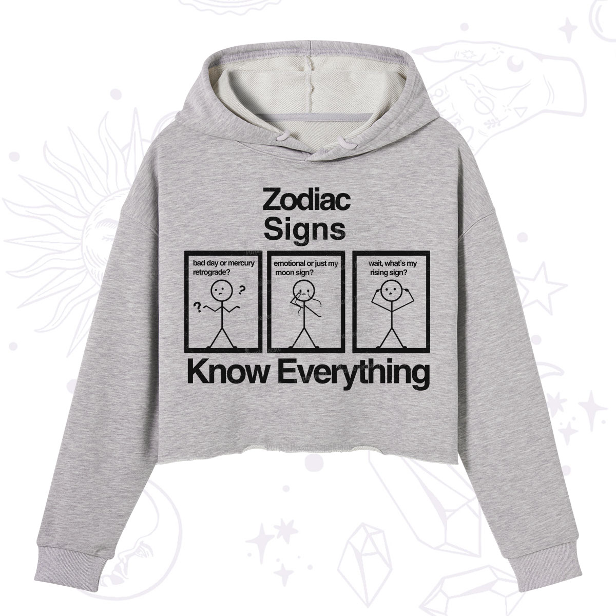 Purplehecate Zodiac Signs Know Everything Crop Hoodie