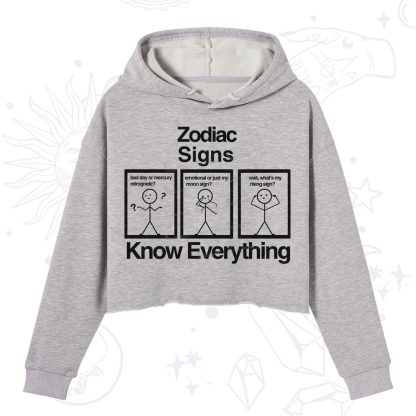 Purplehecate Zodiac Signs Know Everything Crop Hoodie
