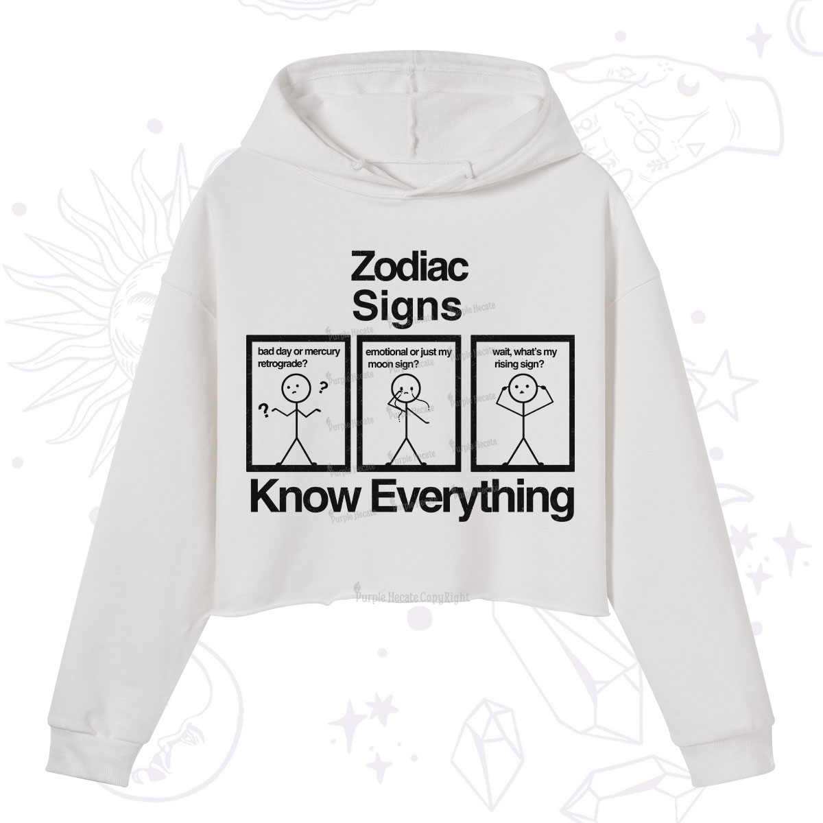 Purplehecate Zodiac Signs Know Everything Crop Hoodie