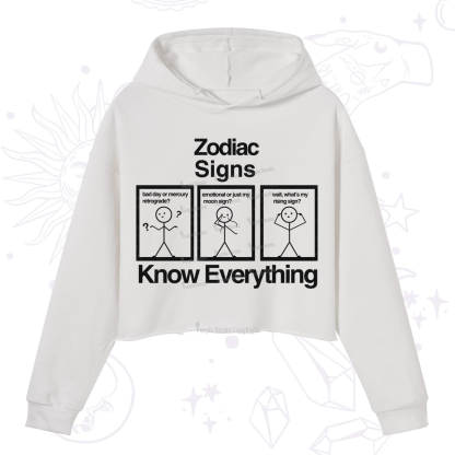 Purplehecate Zodiac Signs Know Everything Crop Hoodie