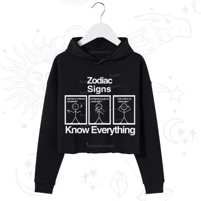 Purplehecate Zodiac Signs Know Everything Crop Hoodie