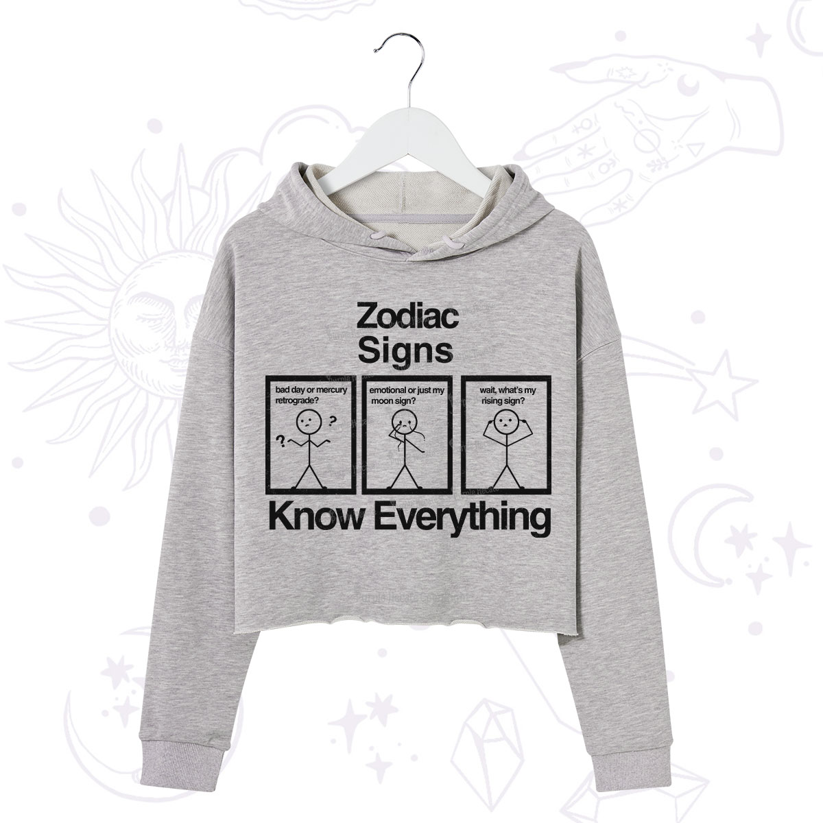 Purplehecate Zodiac Signs Know Everything Crop Hoodie