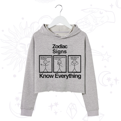 Purplehecate Zodiac Signs Know Everything Crop Hoodie