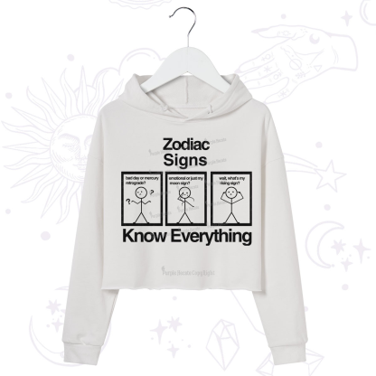 Purplehecate Zodiac Signs Know Everything Crop Hoodie