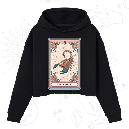 Purplehecate The Scorpio Tarot Card Crop Hoodie