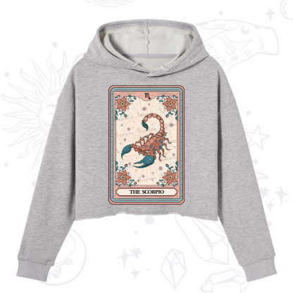 Purplehecate The Scorpio Tarot Card Crop Hoodie