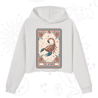 Purplehecate The Scorpio Tarot Card Crop Hoodie