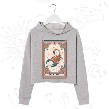 Purplehecate The Scorpio Tarot Card Crop Hoodie