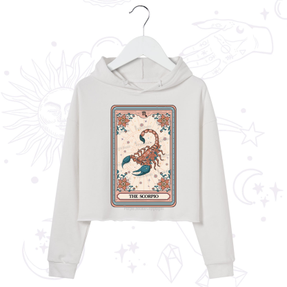 Purplehecate The Scorpio Tarot Card Crop Hoodie