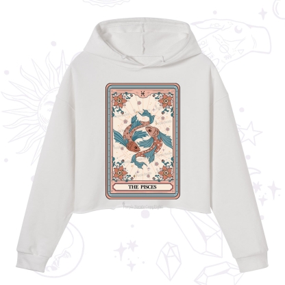 Purplehecate The Pisces Tarot Card Crop Hoodie