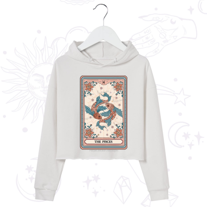 Purplehecate The Pisces Tarot Card Crop Hoodie