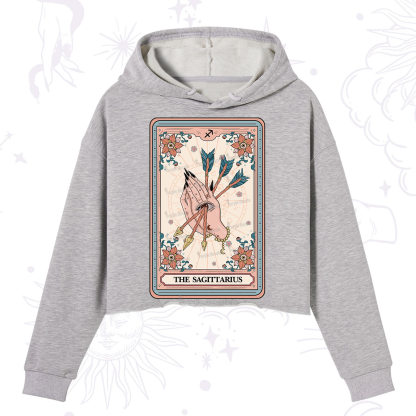 Purplehecate The Sagittarius Tarot Card Crop Hoodie