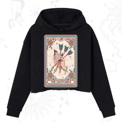 Purplehecate The Sagittarius Tarot Card Crop Hoodie