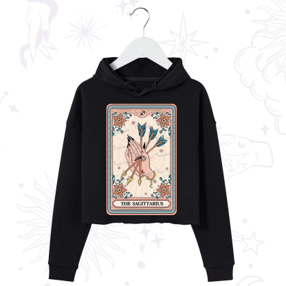 Purplehecate The Sagittarius Tarot Card Crop Hoodie