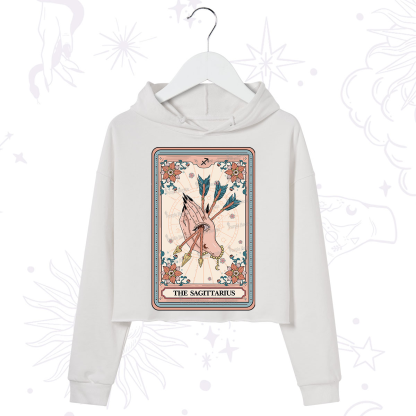 Purplehecate The Sagittarius Tarot Card Crop Hoodie