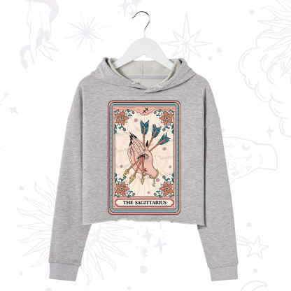 Purplehecate The Sagittarius Tarot Card Crop Hoodie