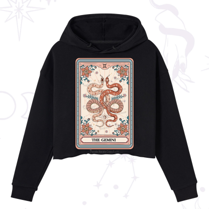 Purplehecate The Gemini Tarot Card Crop Hoodie
