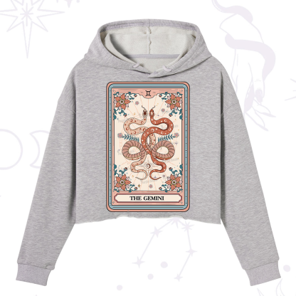 Purplehecate The Gemini Tarot Card Crop Hoodie