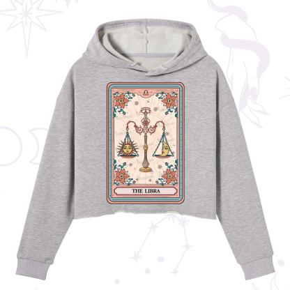 Purplehecate The Libra Tarot Card Crop Hoodie