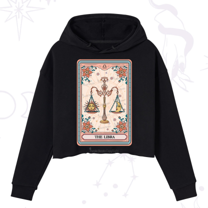 Purplehecate The Libra Tarot Card Crop Hoodie
