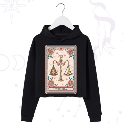 Purplehecate The Libra Tarot Card Crop Hoodie