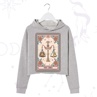 Purplehecate The Libra Tarot Card Crop Hoodie
